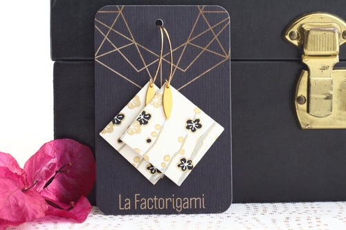 Boucles d'oreilles paper japonais origami