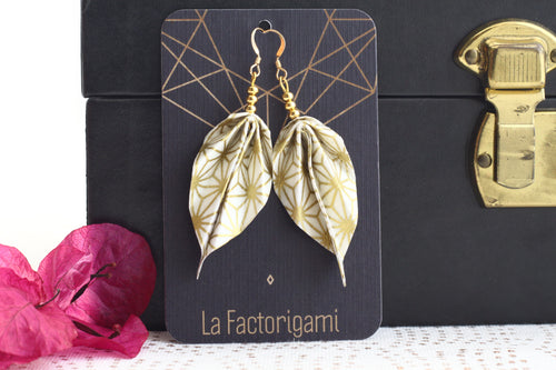 boucles d'oreilles papier japonais origami