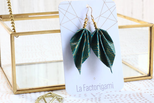 Boucles d'oreilles origami, bijoux précieux