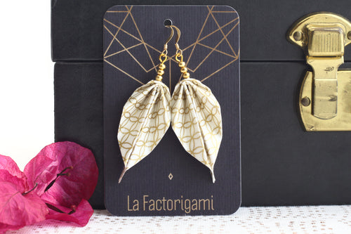 boucles d'oreilles papier japonais origami