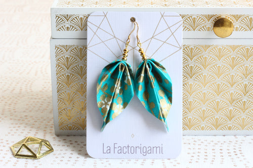 Boucles d'oreilles artisanales turquoise 