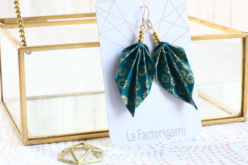 Boucles d'oreilles artisanales en papier japonais