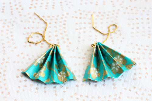 Boucles d'oreilles origami, papier japonais 